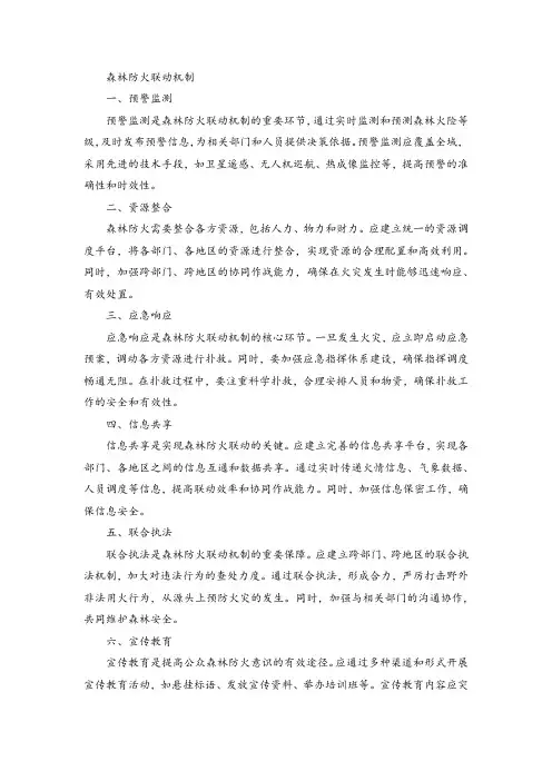 森林防火联动机制