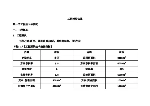 徐州项目投资估算