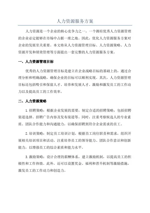 人力资源服务方案