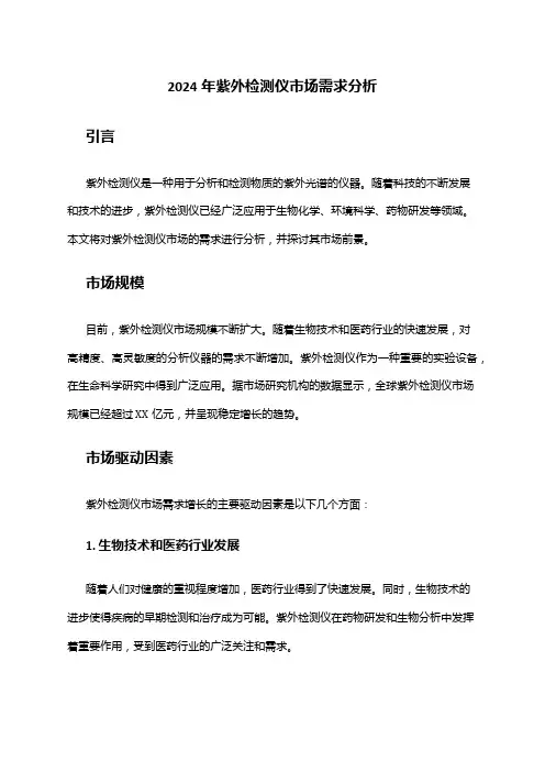 2024年紫外检测仪市场需求分析