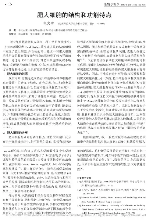肥大细胞的结构和功能特点_张文学