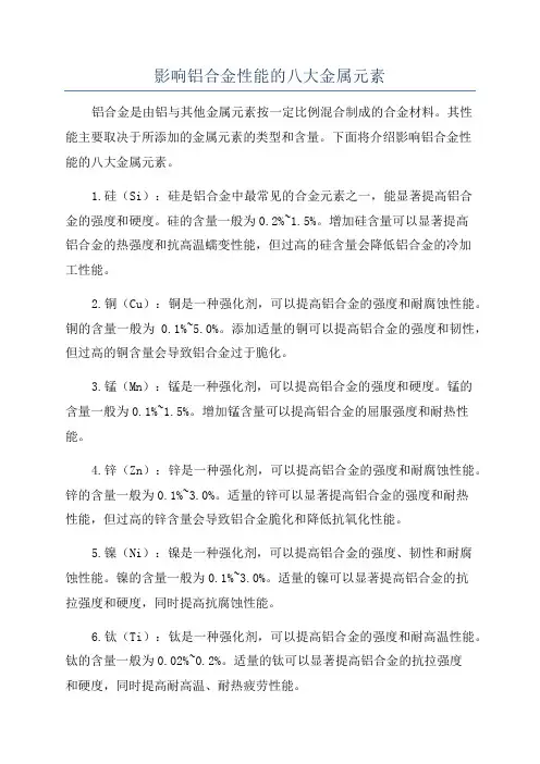 影响铝合金性能的八大金属元素