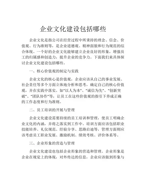 企业文化建设包括哪些