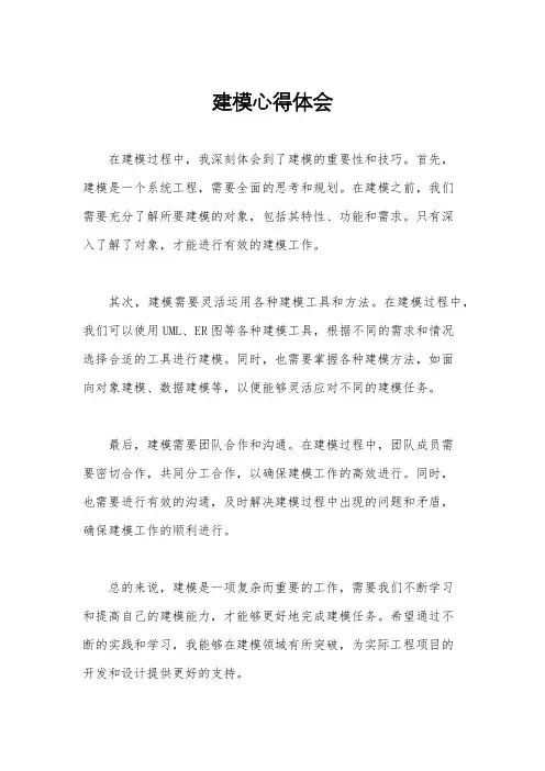 建模心得体会
