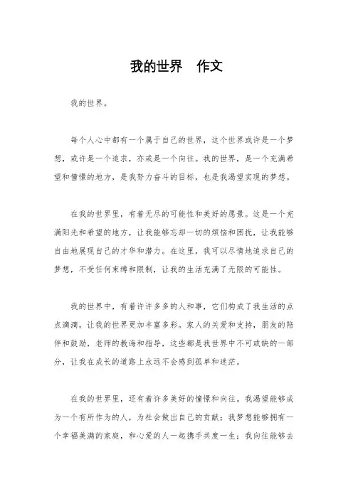 我的世界    作文