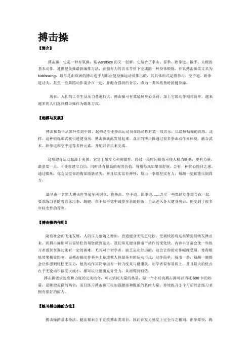 搏击操简介