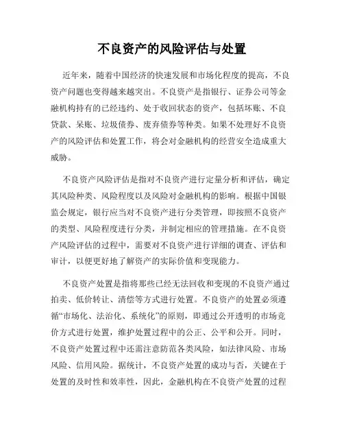 不良资产的风险评估与处置