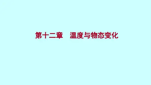 沪科版物理 九年级全 期末复习 第十二章 温度与物态变化 习题课件