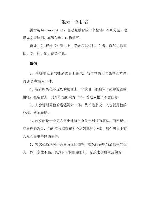 混为一体拼音