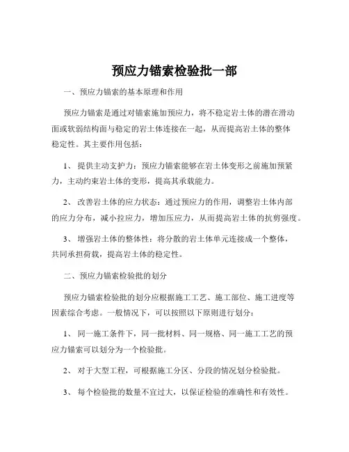 预应力锚索检验批一部