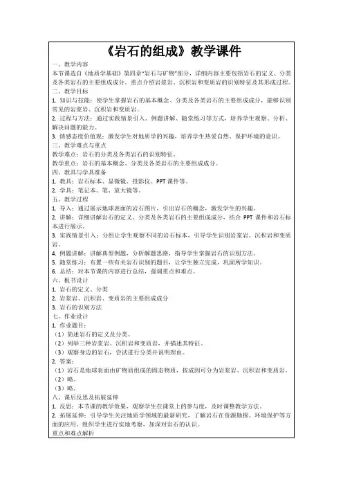 《岩石的组成》教学课件