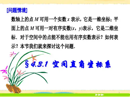 3.1空间直角坐标系的建立