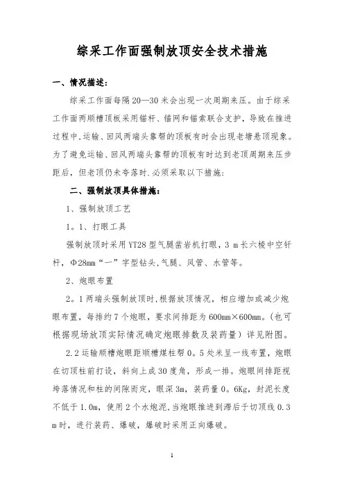 综采工作面强制放顶安全技术措施