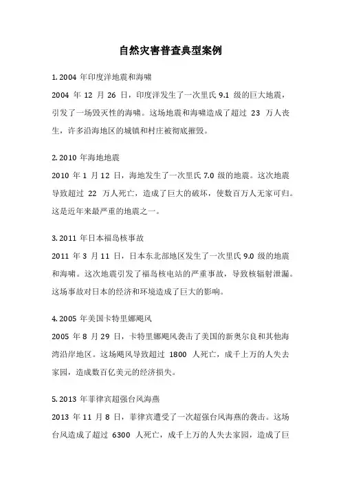 自然灾害普查典型案例