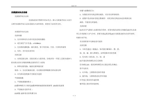 光现象知识点总结