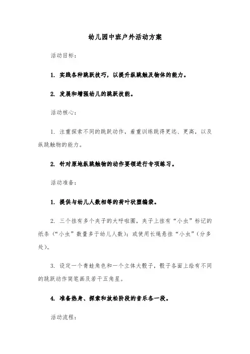幼儿园中班户外活动方案（四篇）