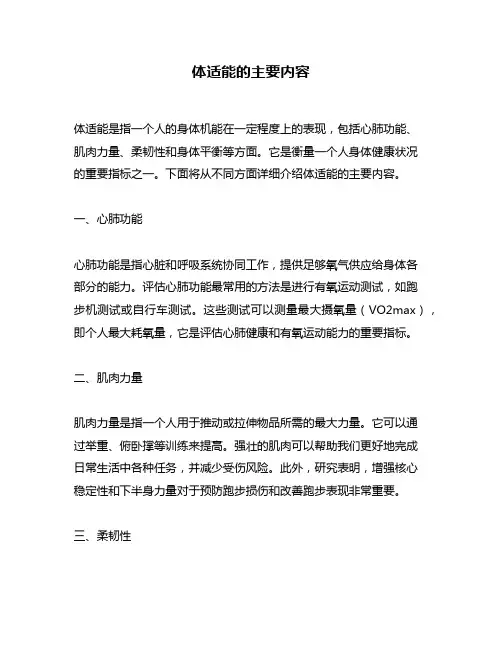 体适能的主要内容