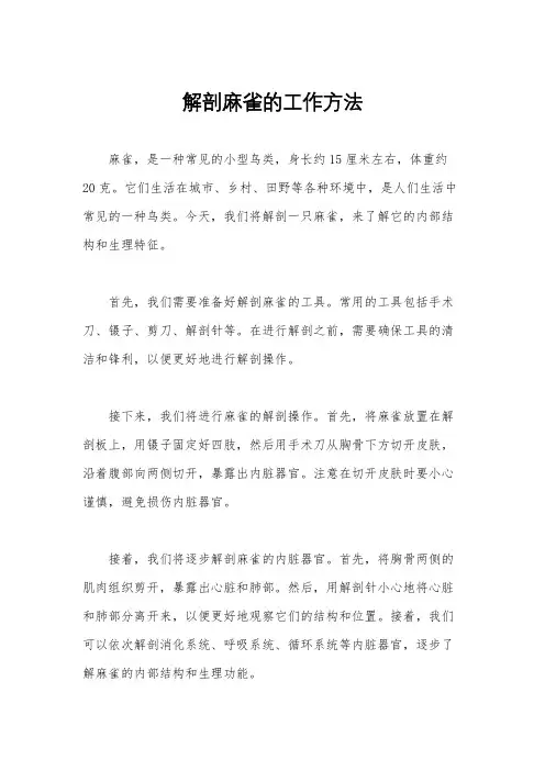 解剖麻雀的工作方法