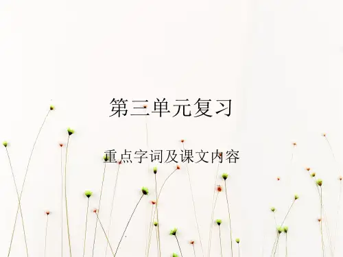 人教版四年级上册语文第三单元字词句以及课文内容复习