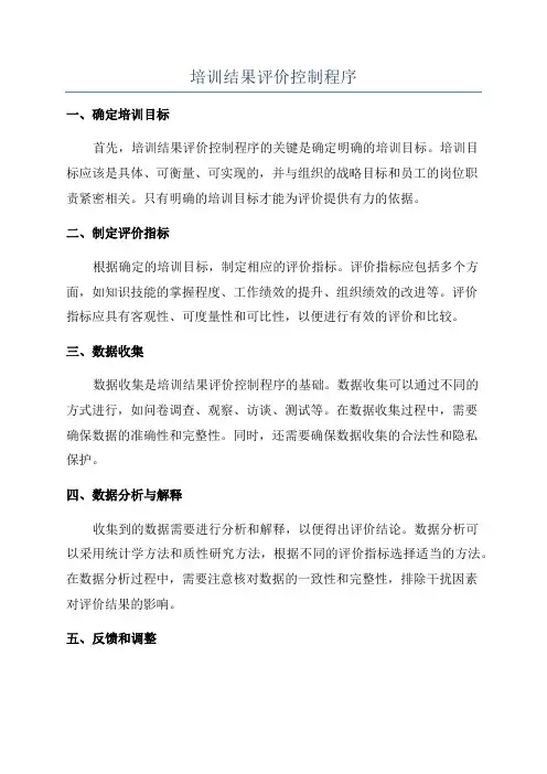 培训结果评价控制程序