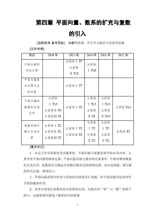 2018届高三数学一轮复习： 第4章 第1节 平面向量的概念及线性运算