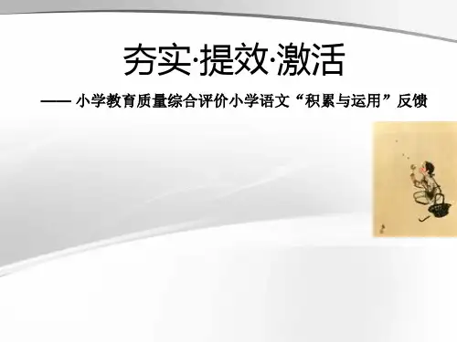 小学教育质量综合评价小学语文“积累与运用”反馈PPT课件