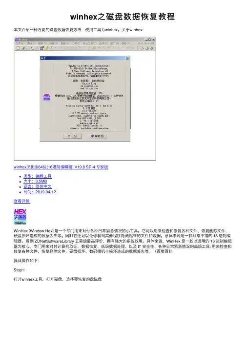 winhex之磁盘数据恢复教程