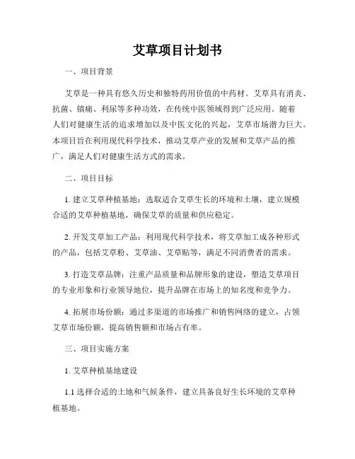 艾草项目计划书
