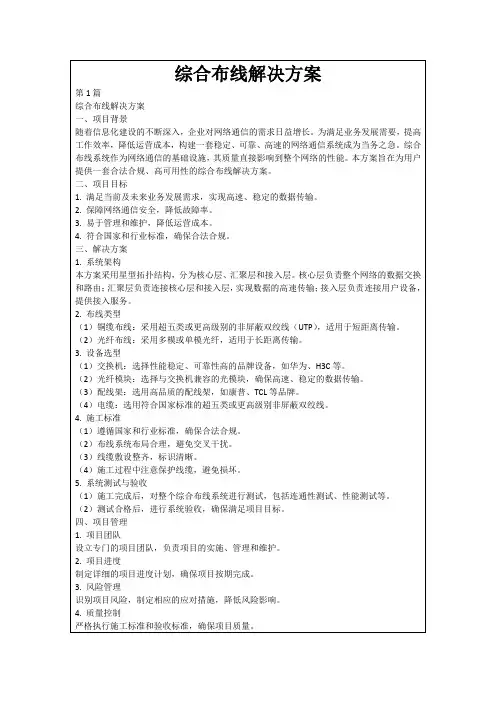 综合布线解决方案