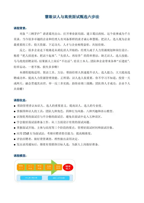 《慧眼识人与高效面试甄选六步法》