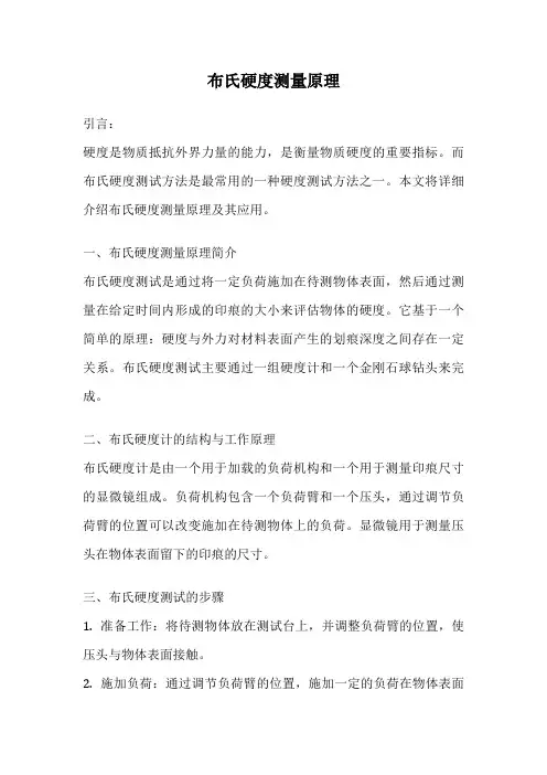 布氏硬度测量原理