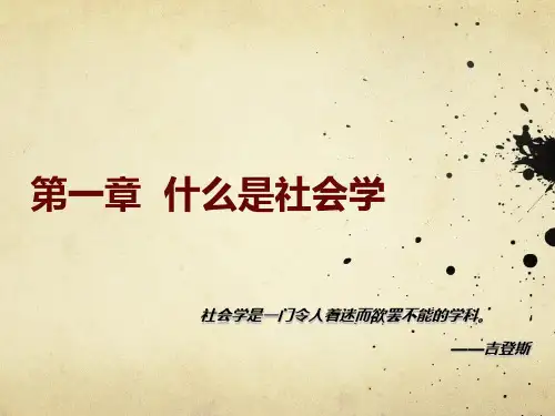 第一章 什么是社会学 《社会学概论》PPT课件