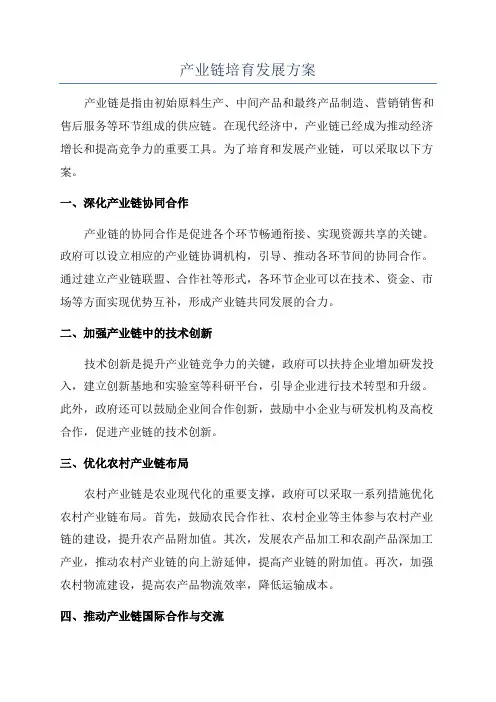 产业链培育发展方案
