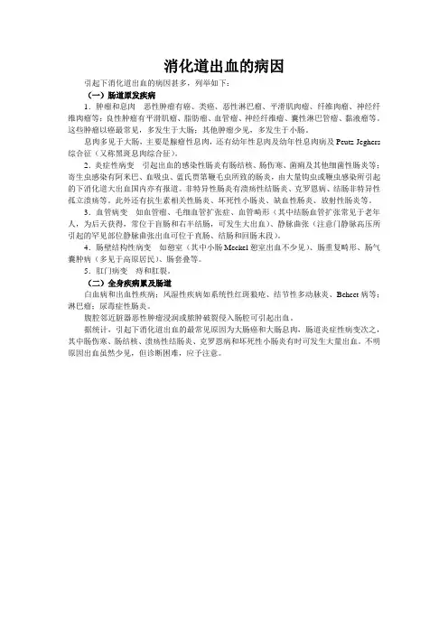 消化道出血的病因