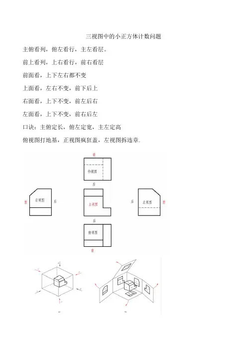 三视图中的小正方体计数问题--口诀