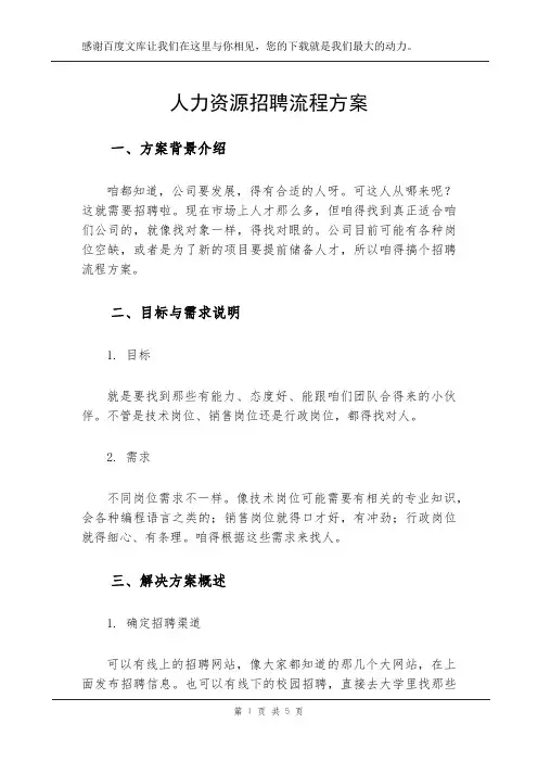 人力资源招聘流程方案