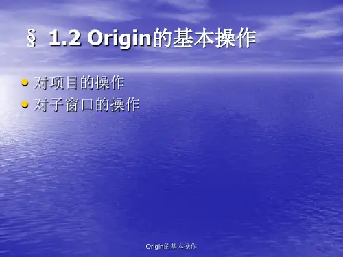 Origin的基本操作PPT课件