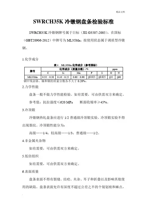 冷镦钢检验标准