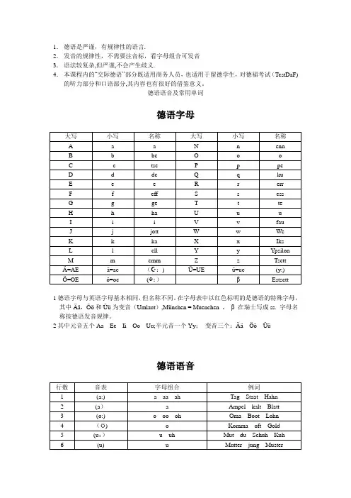 德语入门基础