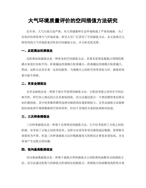 大气环境质量评价的空间插值方法研究