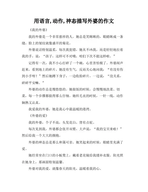 用语言,动作,神态描写外婆的作文