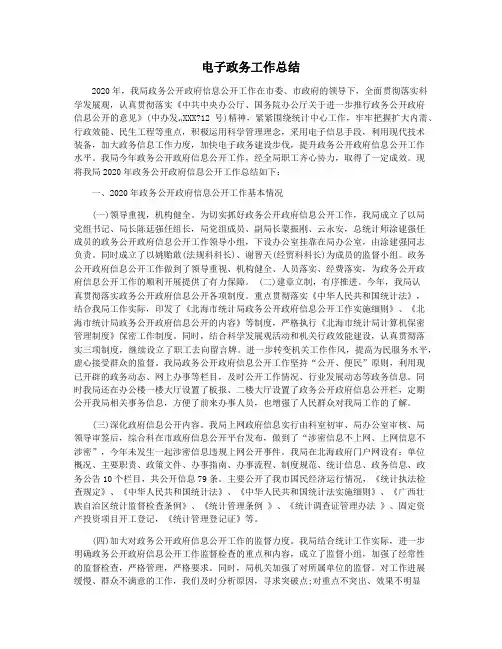 电子政务工作总结