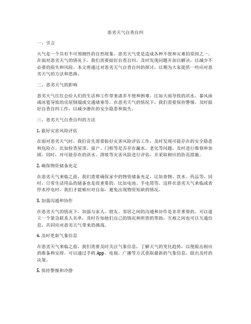 恶劣天气自查自纠