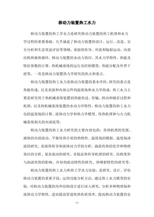核动力装置热工水力