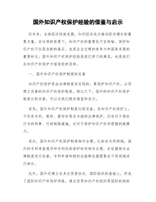国外知识产权保护经验的借鉴与启示