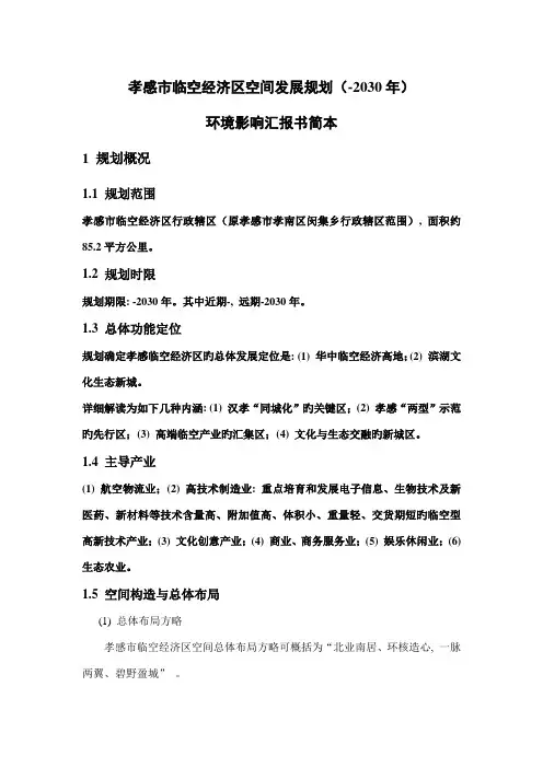 孝感市临空经济区空间发展规划年