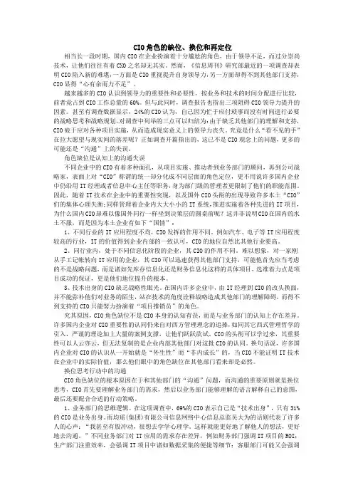案例：CIO角色的缺位