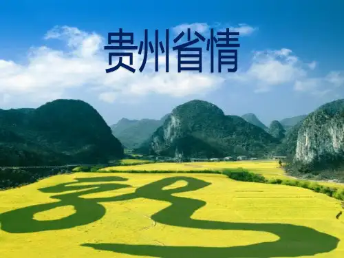 贵州省情第五版版第一章