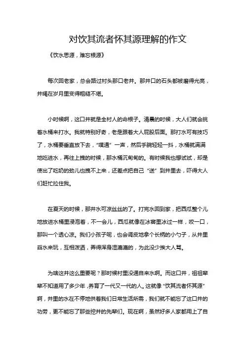 对饮其流者怀其源理解的作文