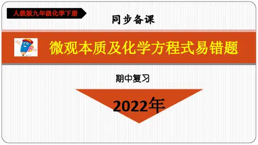 人教版九年级化学上册《微观本质及化学方程式》易错题
